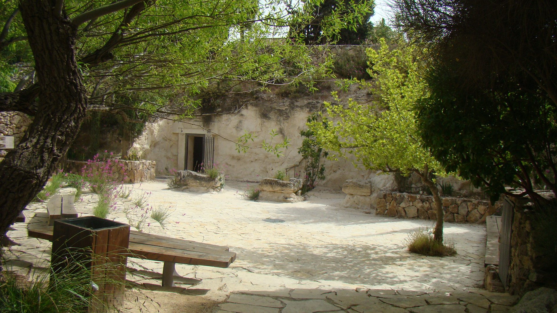 רחבת קבר ניקנור בגן הבוטני באוניברסיטה העברית בירושלים (צילום: ד"ר ענת אביטל)