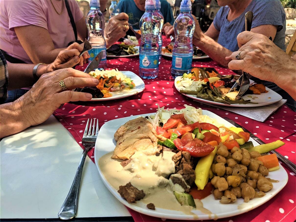 טיול מועדון אוניברסיטת תל-אביב -ארוחת צהרים בצל עצי אלון תבור אצל מלאכי שביל ישראל במבוא חורון, צילום: ד"ר ענת אביטל