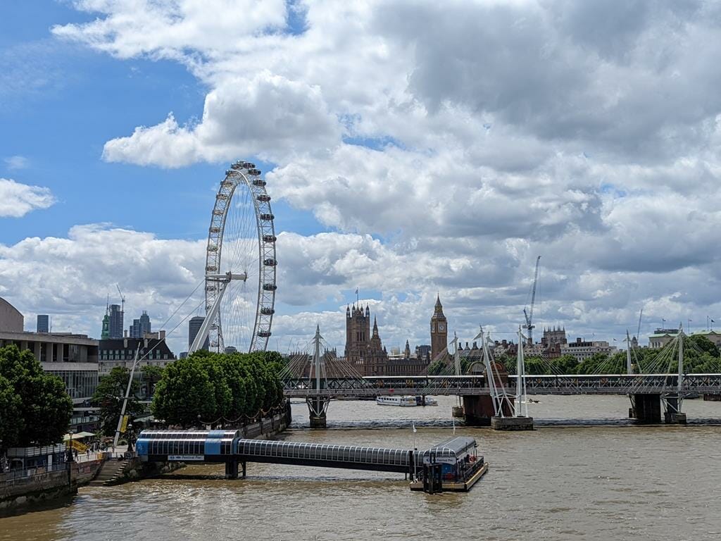 לונדון איי London Eye גלגל ענק עם תצפית נהדרת אל מרחבי לונדון ונהר התמזה, צילום: ד"ר ענת אביטל