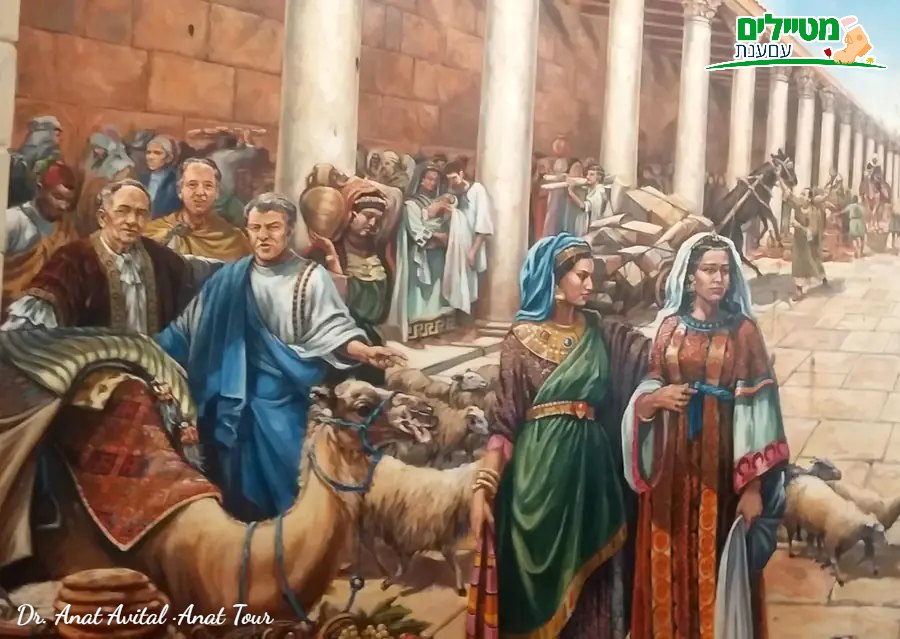 ירושלים הביזנטית: ציור הקיר בקרדו שברובע היהודי מתאר את השוק ברחוב הראשי של העיר